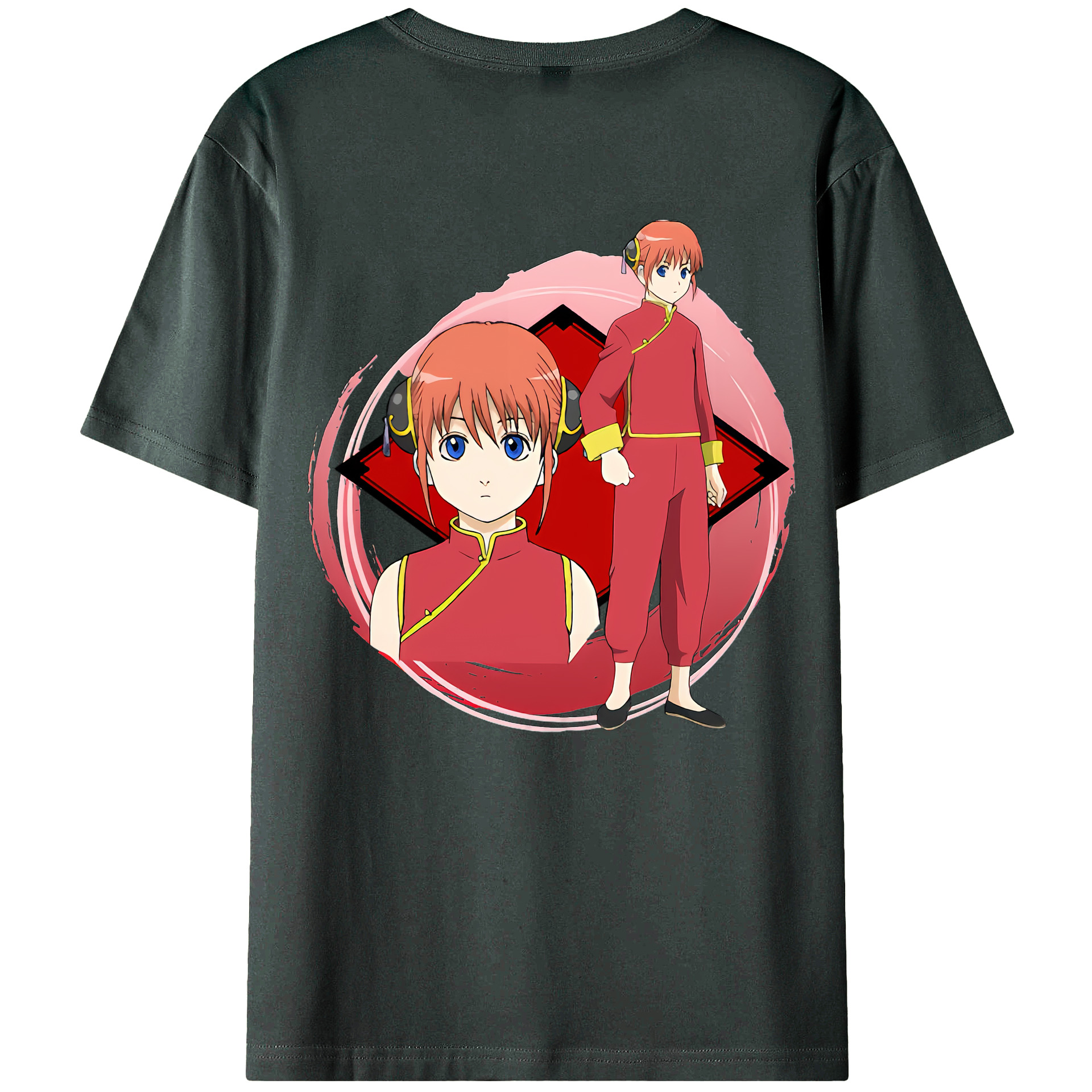 （画像用） ぎんたま 坂田銀時（さかたぎんとき） 神楽 志村新八（しむら しんぱち） GINTAMA Sakata Gintoki Kagura Shimura Shinpachi 綿100％ メンズ半袖Tシャツ（バックプリント） 通気性